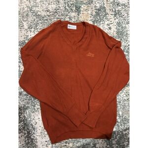 Vintage Pickering Large Burnt Orange St Simons Island Club Sweater 100% Orlon